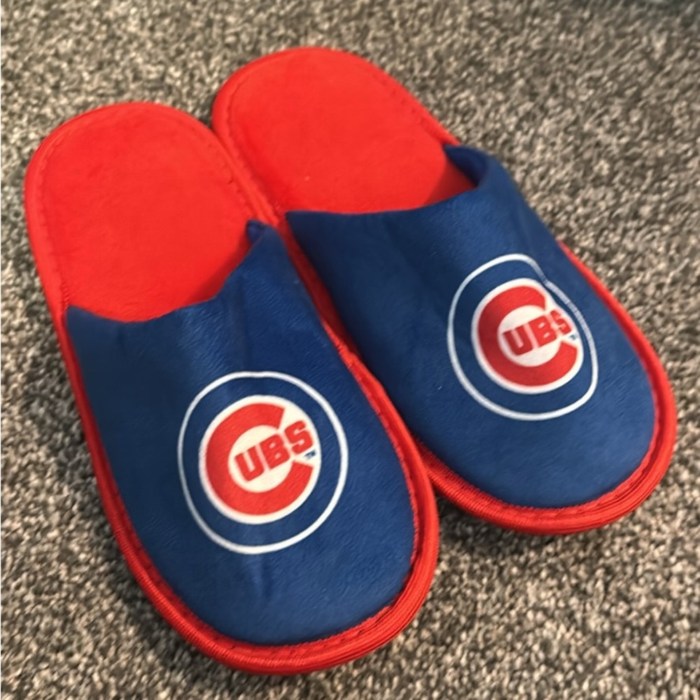 Chicago Cubs Red and Blue Slippers